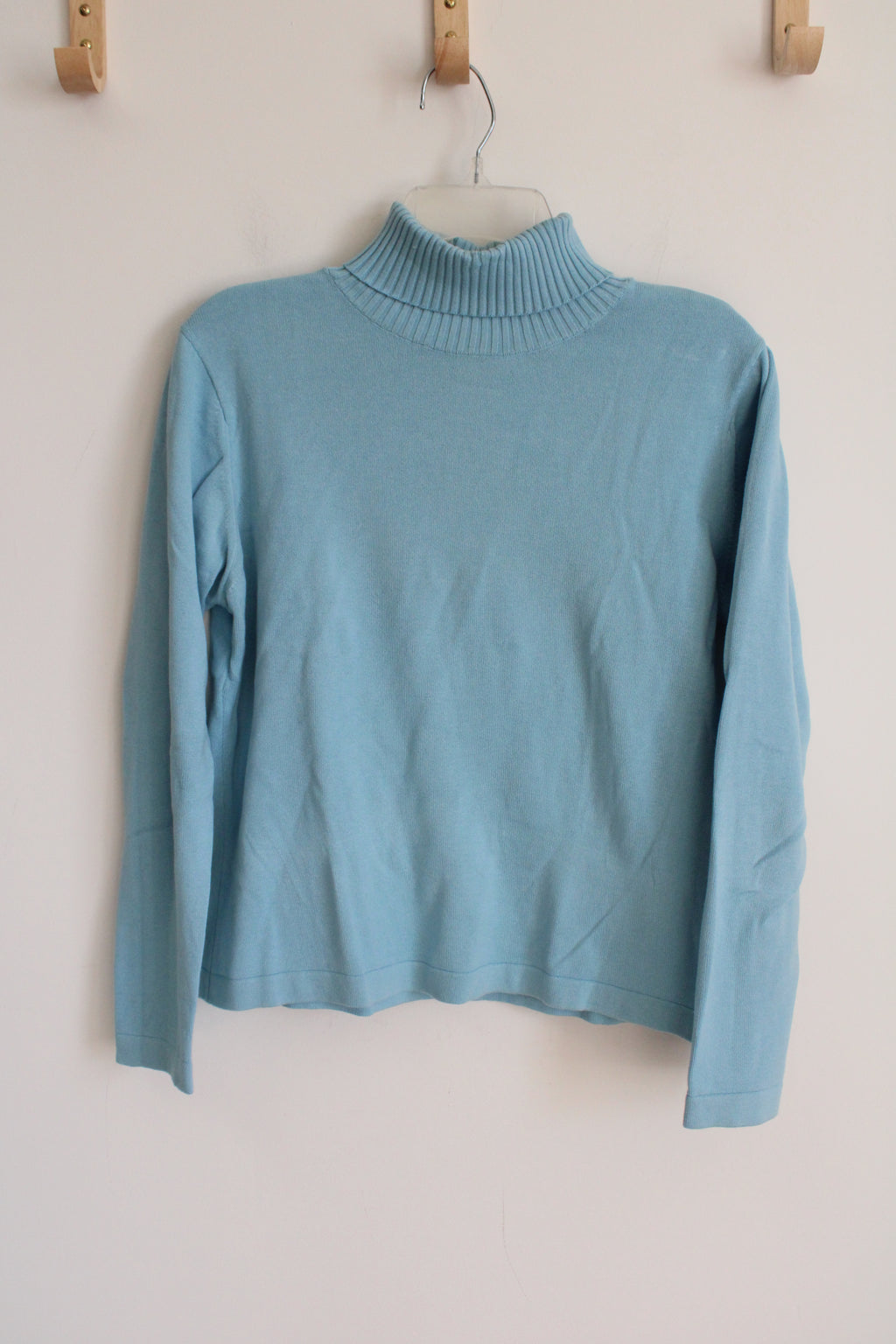 Talbots Blue Knit Turtleneck Sweater | M Petite