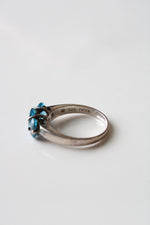 Blue Topaz Tri-Stone Sterling Silver Ring | Size 10