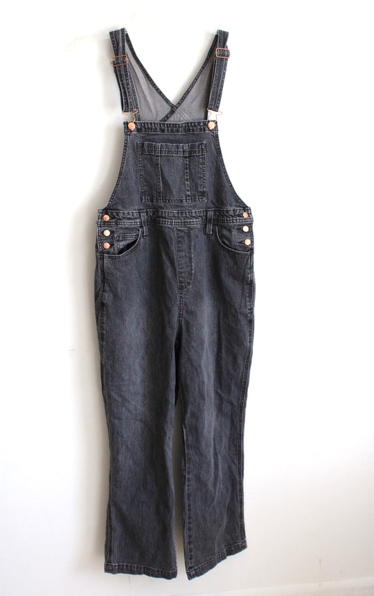 Universal Thread Black Denim Overalls with Adjustable Straps | 8