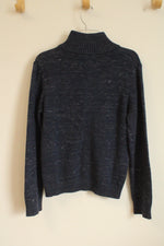 NEW Calvin Klein Cotton Navy blue LS Quarter Button Sweater | 10/12