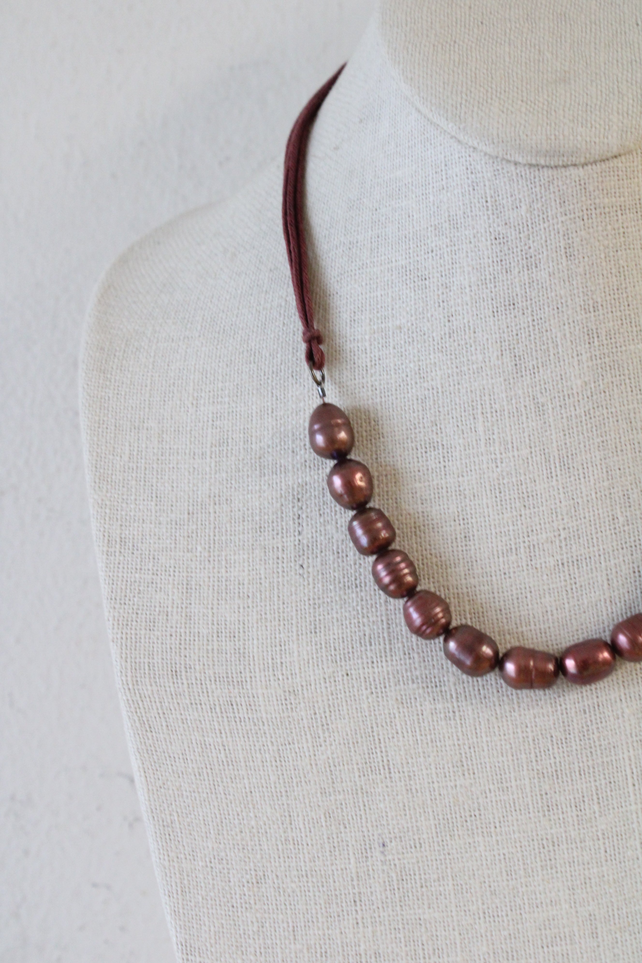 Plum Colored Baroque Pearl Necklace