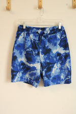 Lands' End Blue Tie Dye Printed Swim Trunks | 14/16