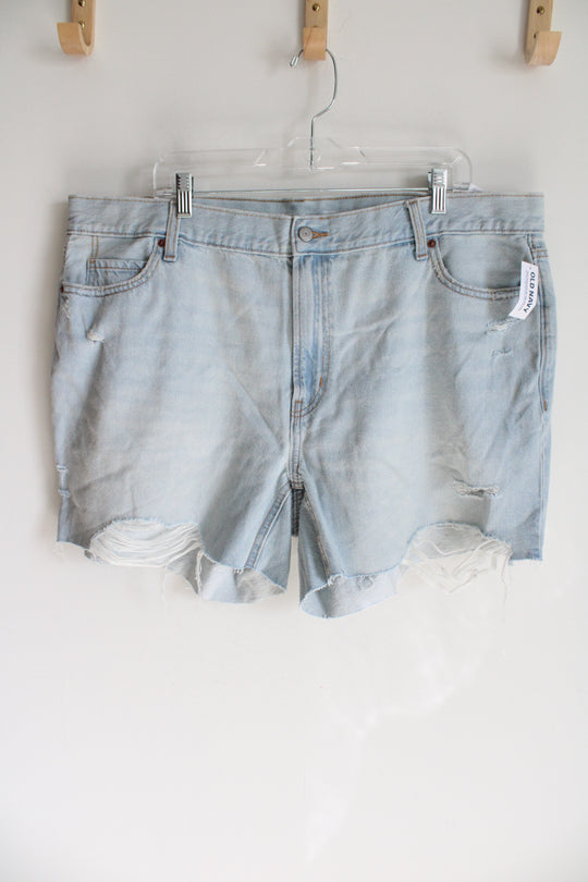 NEW Old Navy High Rise Slouchy Straight Light Wash Denim Shorts | 20