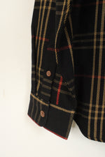 Old Navy Black Plaid Long-sleeve Flannel Shirt | L
