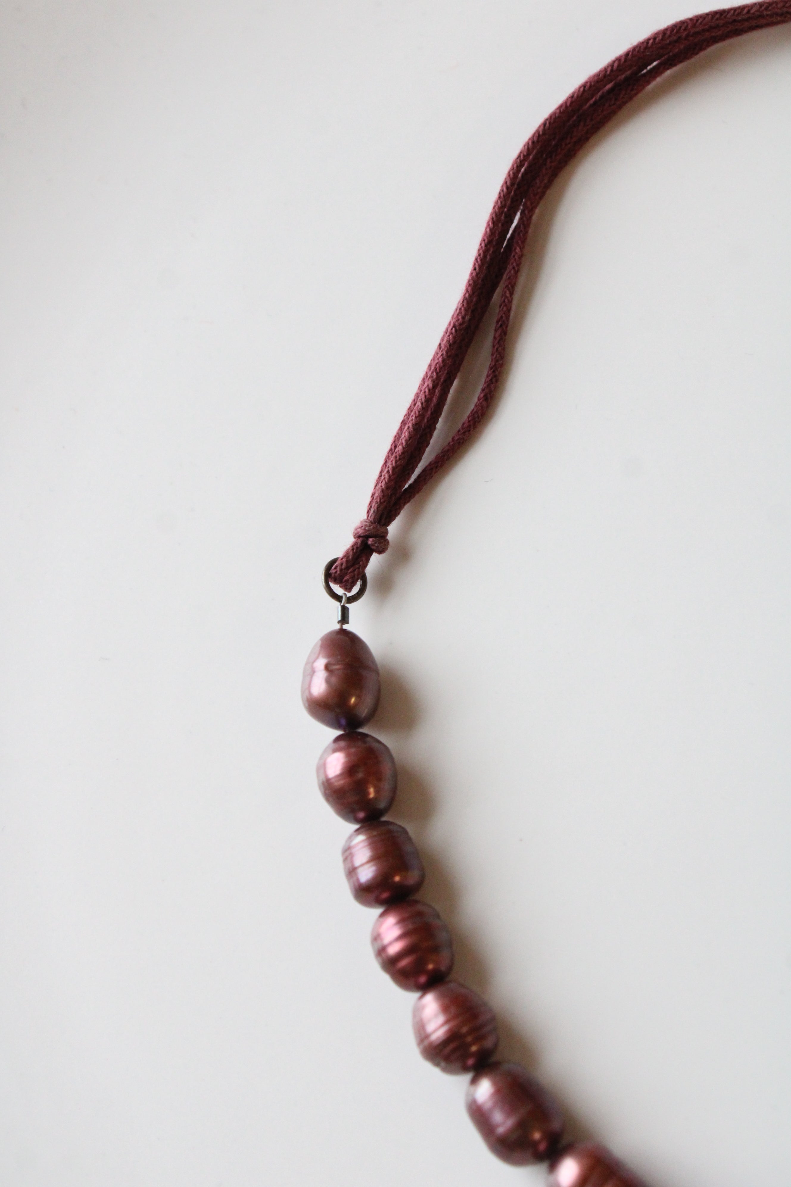 Plum Colored Baroque Pearl Necklace