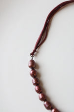 Plum Colored Baroque Pearl Necklace