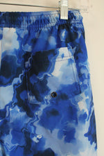Lands' End Blue Tie Dye Printed Swim Trunks | 14/16