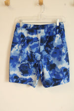 Lands' End Blue Tie Dye Printed Swim Trunks | 14/16