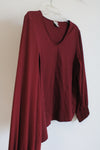 Chico's Maroon Pleated Cuff Long Sleeved Top | 2 (L/12)