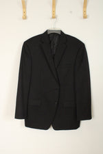 Calvin Klein Black Pinstripe Wool Blazer | 44