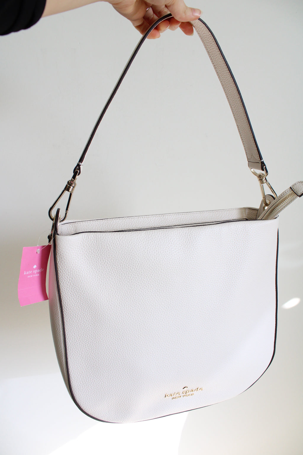NEW Kate Spade New York Lexy White Pebble Leather Parchment Shoulder Bag