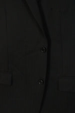 Calvin Klein Black Pinstripe Wool Blazer | 44