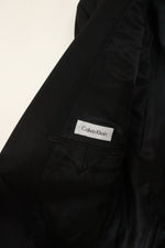 Calvin Klein Black Pinstripe Wool Blazer | 44