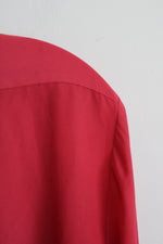DKNY Red Button Down Long Sleeve Shirt with Button Flap Patch Pockets | S