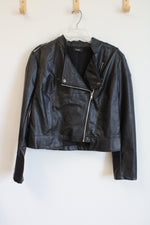 Trac Black Vegan Leather Moto Jacket | 3XL