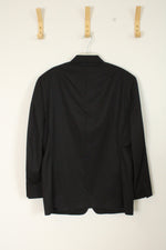 Calvin Klein Black Pinstripe Wool Blazer | 44