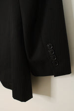Calvin Klein Black Pinstripe Wool Blazer | 44