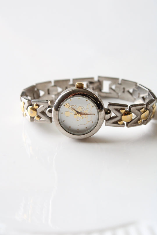 Vintage Mickey Mouse Two-Tone Analog Watch