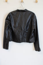 Trac Black Vegan Leather Moto Jacket | 3XL