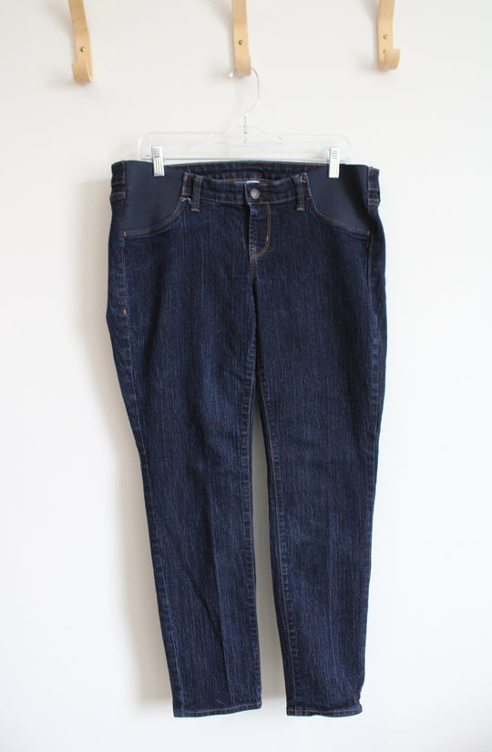 Old Navy Dark Wash Side Panel Maternity Jeans | 12 Short