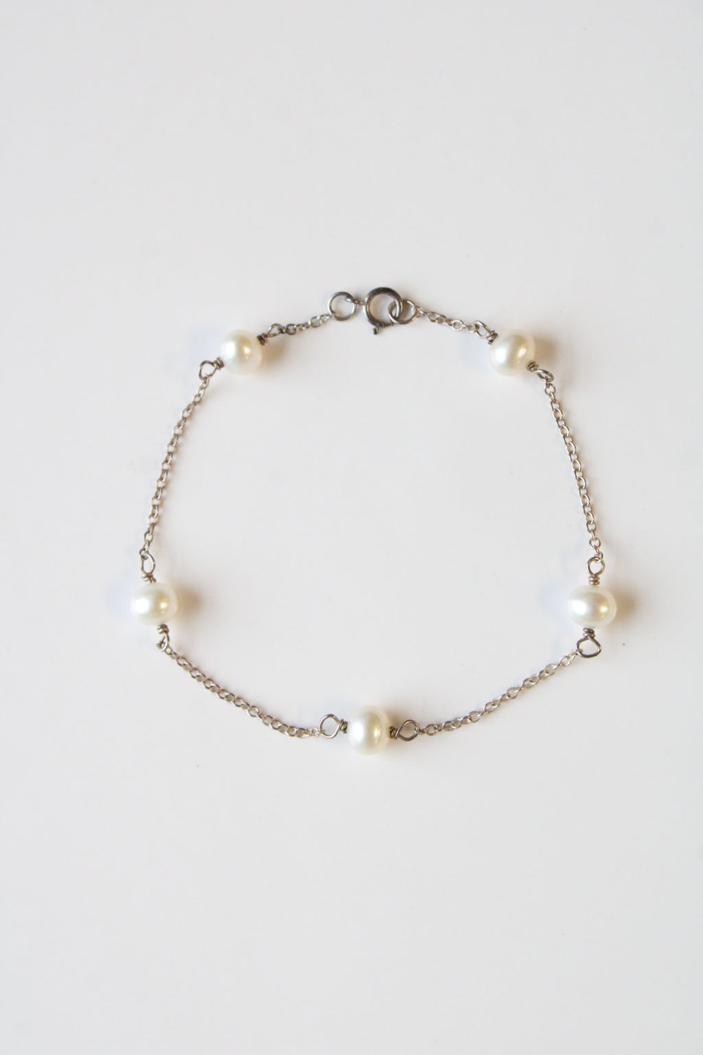 Genuine Pearl Sterling Silver Bracelet