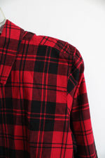 Talbots Red and Black Plaid Button Down Long Sleeve Shirt | LP