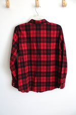 Talbots Red and Black Plaid Button Down Long Sleeve Shirt | LP