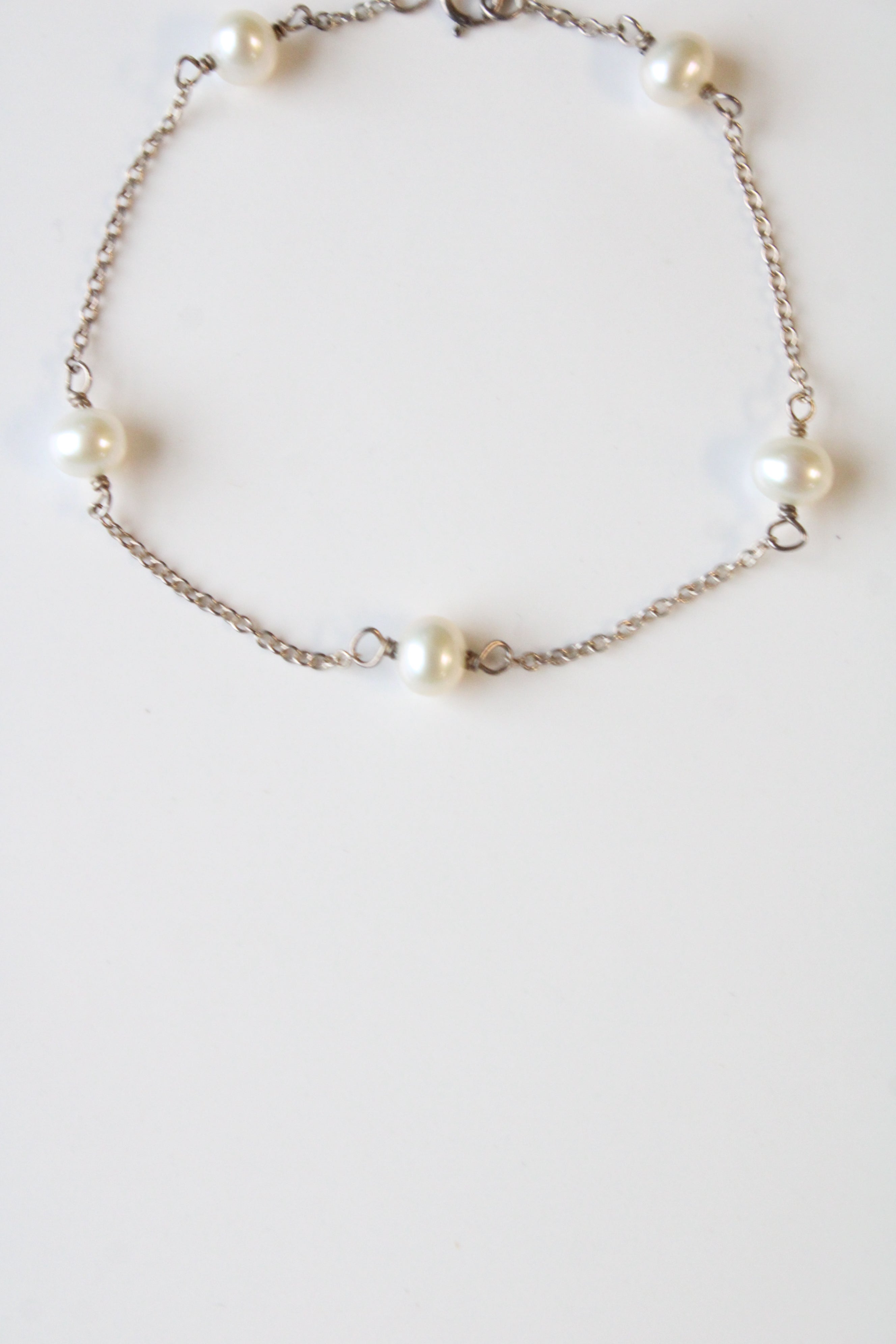 Genuine Pearl Sterling Silver Bracelet