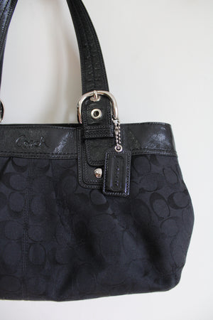 Coach Leather Black Satchel Double Handle Detachable Strap Handbag | eBay