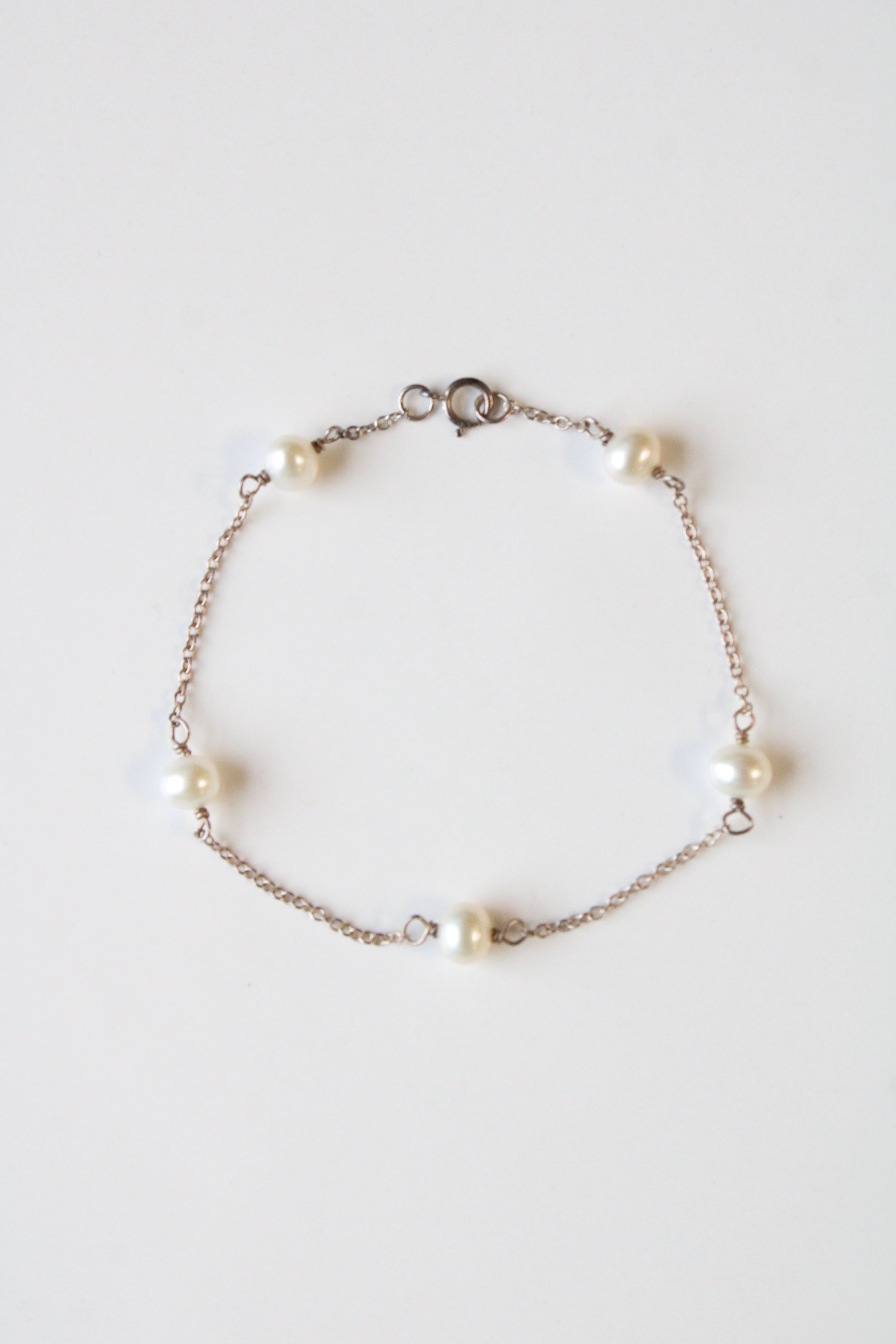 Genuine Pearl Sterling Silver Bracelet