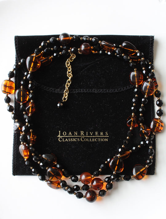 Joan Rivers Classics Collection Amber-Colored Glass Beaded Necklace