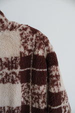 Offline by Aerie Brown and Cream Plaid Half Zip Jacket | M