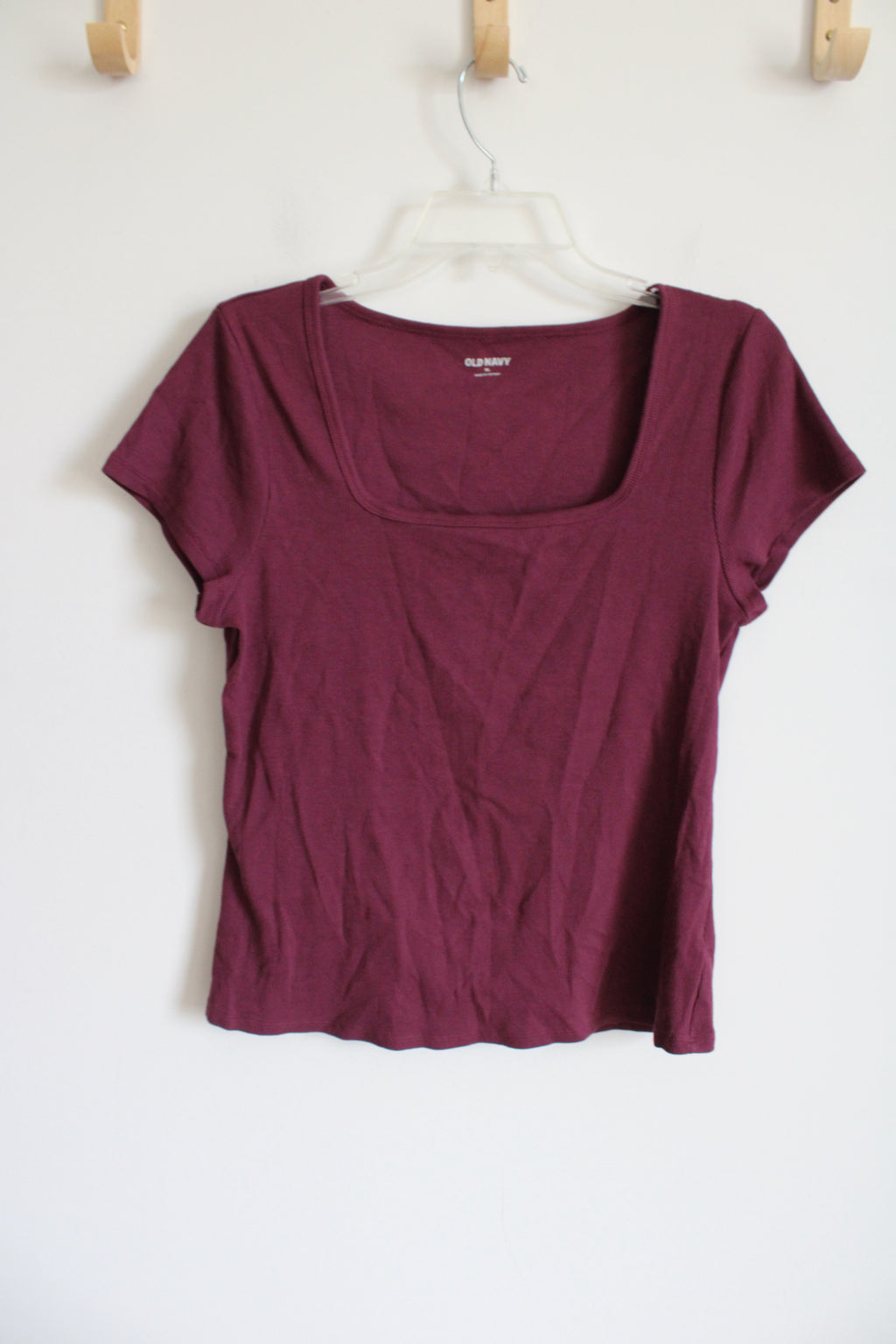 Old Navy Burgundy Ribbed Square Neck Top | XL