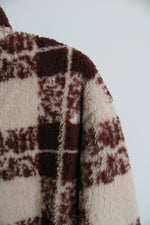 Offline by Aerie Brown and Cream Plaid Half Zip Jacket | M