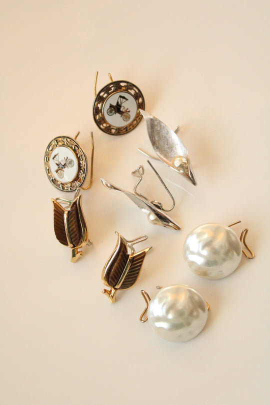 Vintage Judith McCann Wingback Earrings | Set Of 4