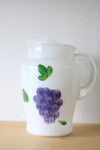 White Milk Glass Hand Painted Pitcher