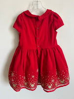 Disney Baby Red And Gold Minnie Mouse Dress With Bow | 18-24 Months