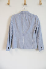 NEW J.Crew Blue White Striped Blazer | 4