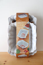 NEW Crofton Red Floral Ceramic Baking Dish Set