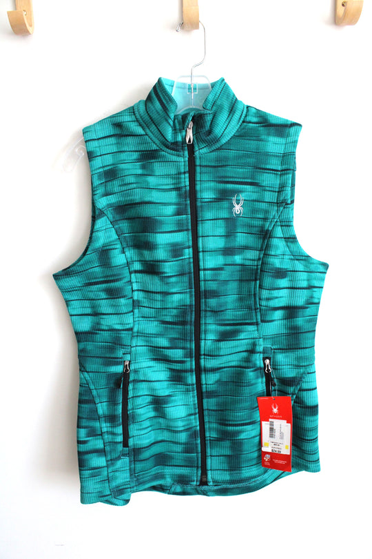 NEW Spyder Teal Windprint Full Zip Sleeveless Vest | M