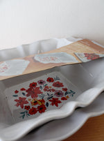 NEW Crofton Red Floral Ceramic Baking Dish Set
