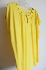 NEW Notations Yellow Short Sleeved Blouse | 2X