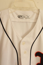 NEW Rawlings White Black and Orange #12 Sleeveless Button Down Jersey | M