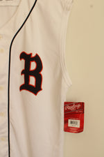 NEW Rawlings White Black and Orange #12 Sleeveless Button Down Jersey | M