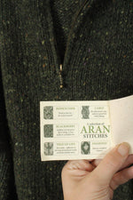 Aran Woolen Mills Quarter Zip Wool Sweater | L