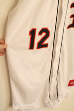 NEW Rawlings White Black and Orange #12 Sleeveless Button Down Jersey | M