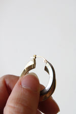 14K Yellow Gold/Sterling Silver Two-Tone Hoops Earrings