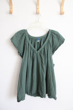 Old Navy Green Muslin Ruffle Sleeve Top | 2X