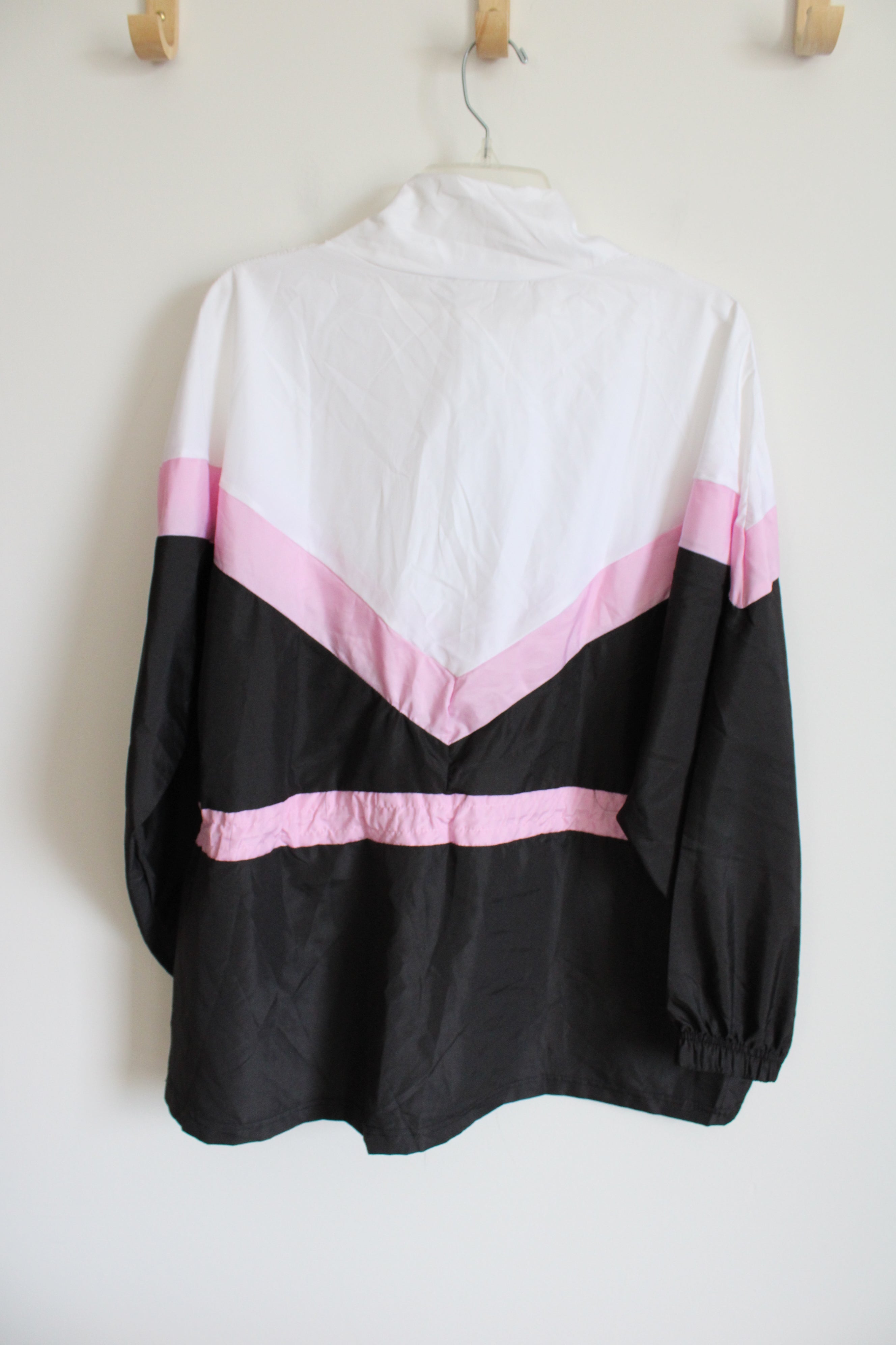 NEW Rouge Collection Pink Black White Lightweight Pullover Jacket | 3X