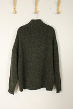 Aran Woolen Mills Quarter Zip Wool Sweater | L